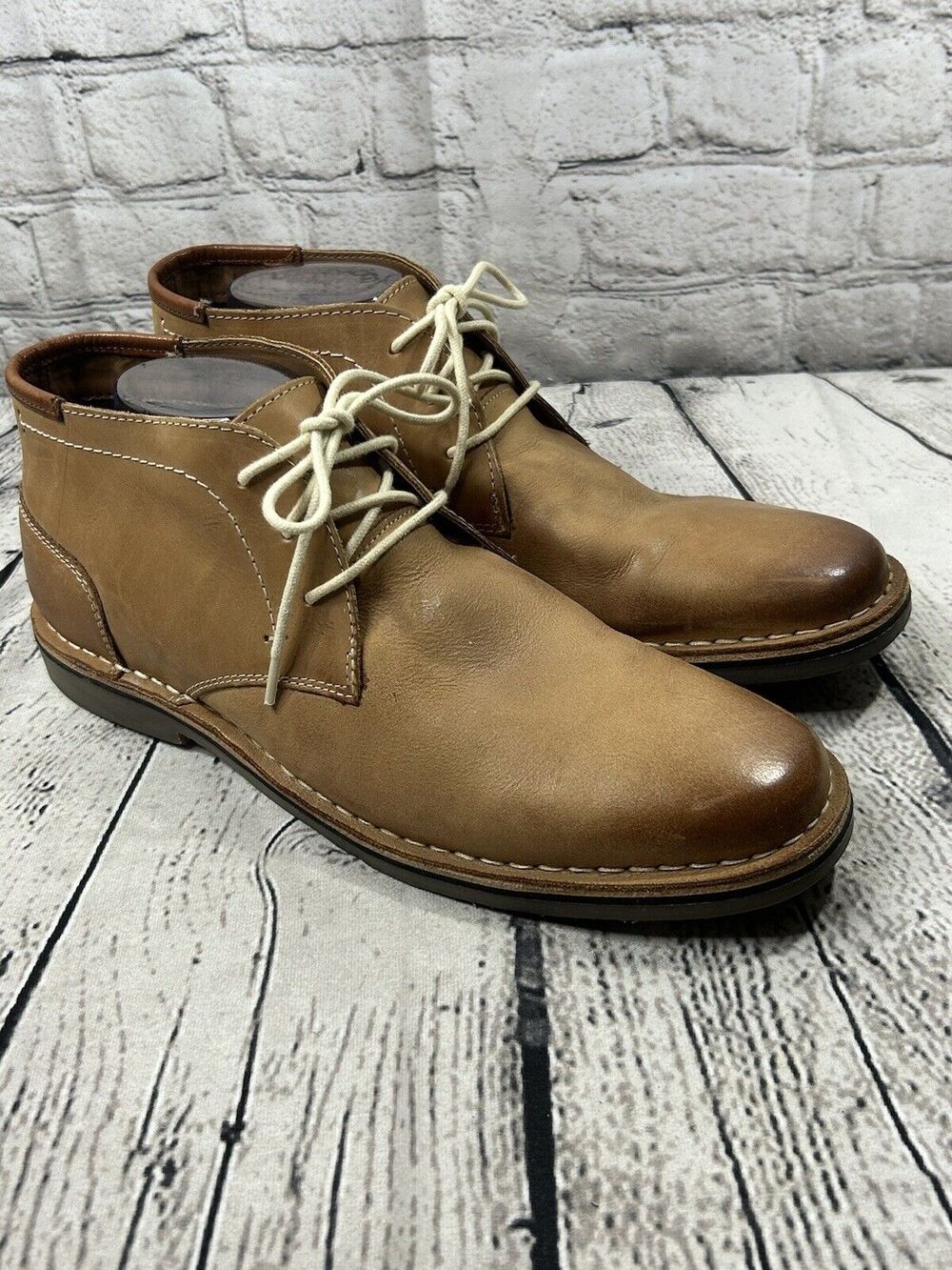 STEVE MADDEN Men’s HESTONN Lace-Up Chukka Ankle Boots TAN Size 10